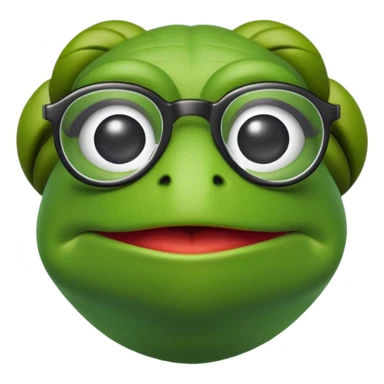 Kermit the frog wearing nerd glasses  sticker