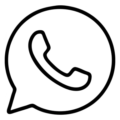 outlined style whatsapp logo, green and white, no text, no background sticker