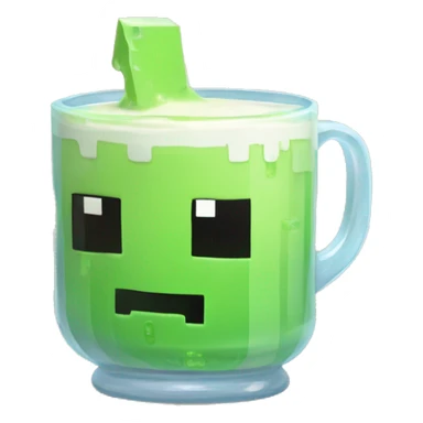 Minecraft Slime with cup on milk sticker