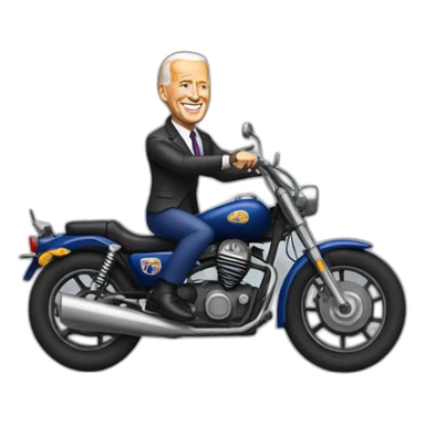 Joe Biden on a motorbike  sticker