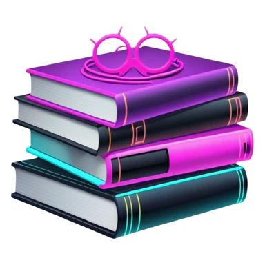 books cyberpunk neon sticker