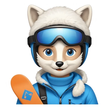 Snowboarder Arctic Fox sticker