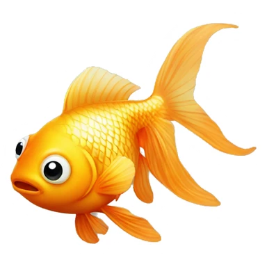small cute gold fish with big eyes  sticker