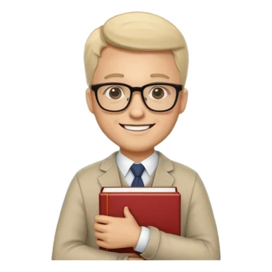 light man teacher holding books sticker