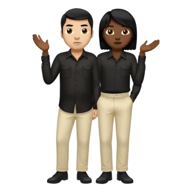 Chino Moreno with black silk shirt, cream loose pants sticker