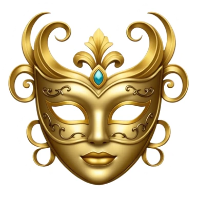 gold masquerade mask sticker