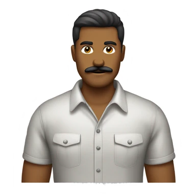 Hombre blamco joven con bigote con ropa playera sticker