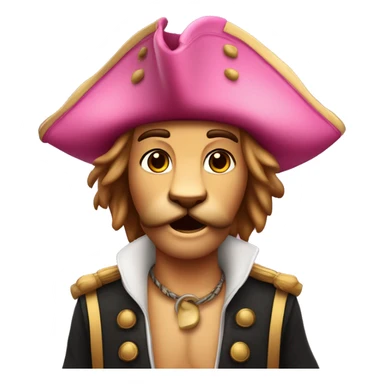 Pirat mit einem Hut der Leoparden Muster hat und einer pinken Augenklappe sticker