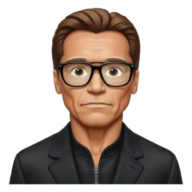 terminator shwartzneger only top in black galssess and his black jacket sticker