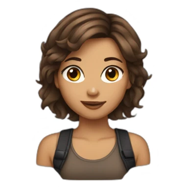 brown hair girl dj sticker