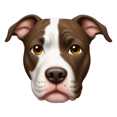 White face pitbull with brown patch over eye sticker