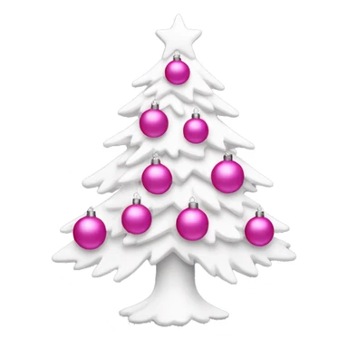 White Christmas tree with pink ornaments sticker