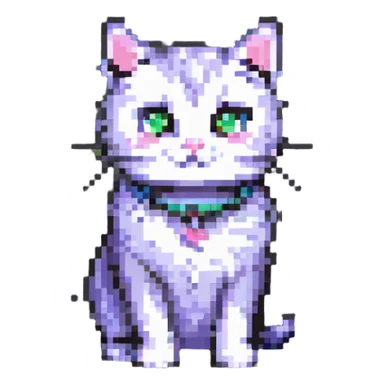 pixel art sticker illustration of a cute cat sticker
