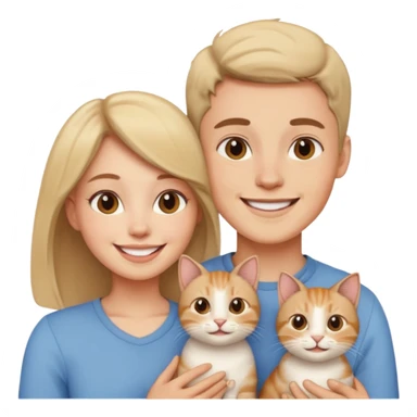 pareja joven con un gato sticker