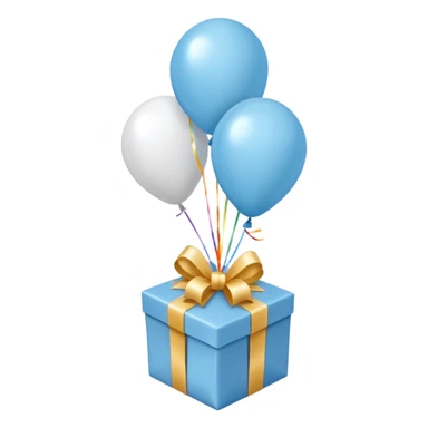 Make light blue and white balloons, and under the balloon strings, put gifts. sticker