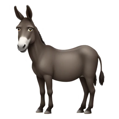 2 Donkeys standing side by side dark brown full body sticker