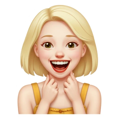 Girl choking herself as a joke sticker