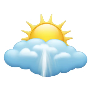 clouds with rays coming out of it  sticker