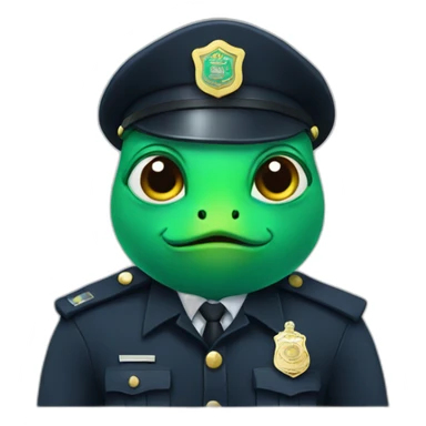 green fish in police uniform sticker