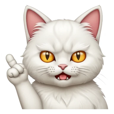 Cat sticking up middle finger sticker