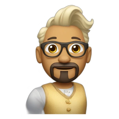 chicken little but he has a goatee and dresses like Walt Frazier sticker