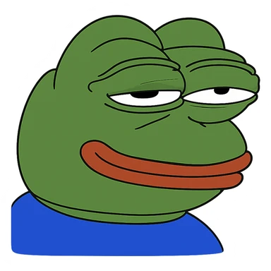 pepe the frog with a relieved expression sticker