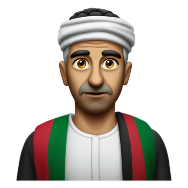 Palestinian in national guise photorealistic serious sticker