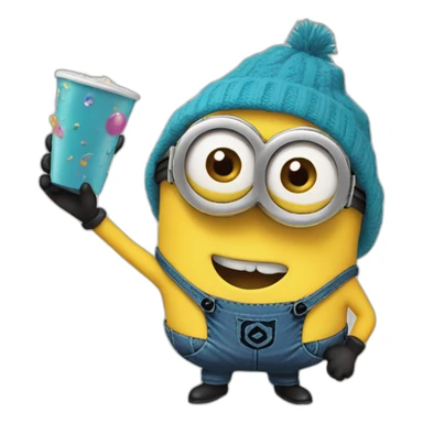 Minion festejando sticker