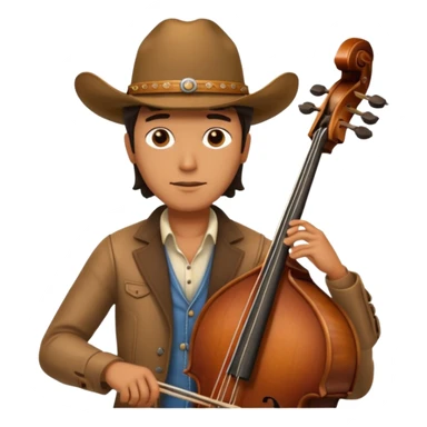 double bass player wearing cowboy hat sticker