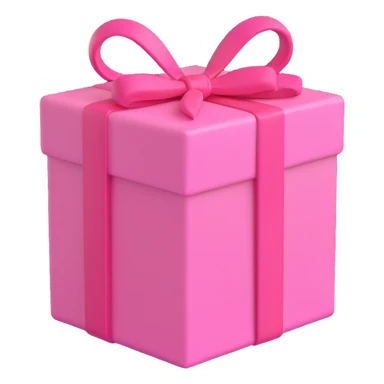 pink gift, 3d emoji style sticker