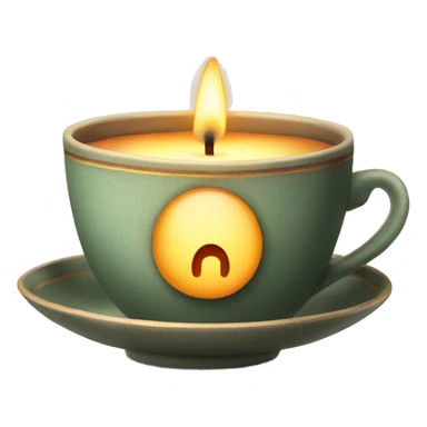 Tea cup with a candle in it sticker