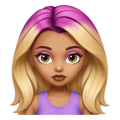 pretty bratz baddie with split dye hair sticker