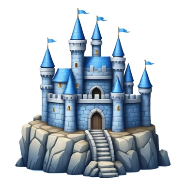 blue castle on the rock sticker