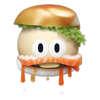 Luffy mange des sushi sticker