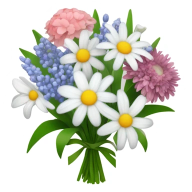 Boquet with Daisys Asters, snowdrop, lily of the valley, carnation  sticker