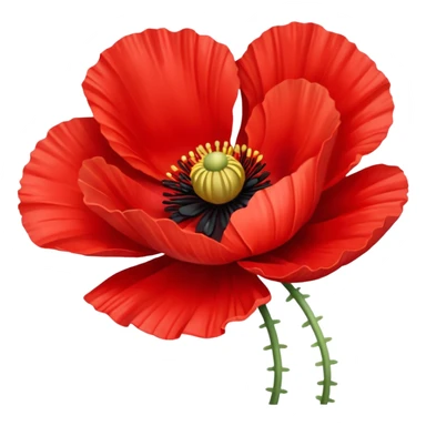 red poppy flower sticker