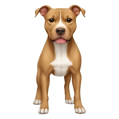 light brown american pitbull terrier with full light brown body, without white spot sticker