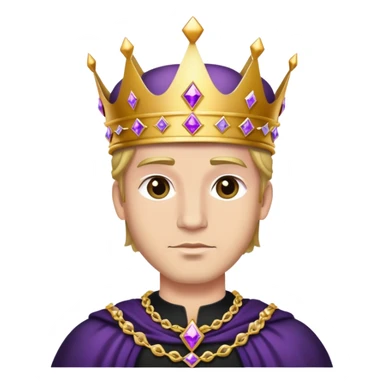 King, golden crown, black clothes, purple diamonds  sticker