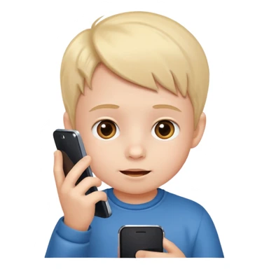 little kid with phone sticker