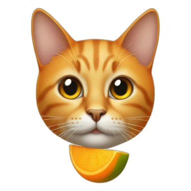 cat orange like a mango sticker