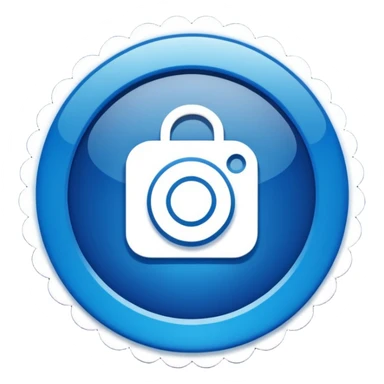 A high-resolution 2D icon of an Instagram-style verified badge. 8 jagged circle sticker