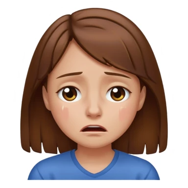 Brown hair girl, girly girl, crying  sticker
