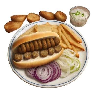 Sarajevski cevapi s kajmakom, lukom i somunom  sticker