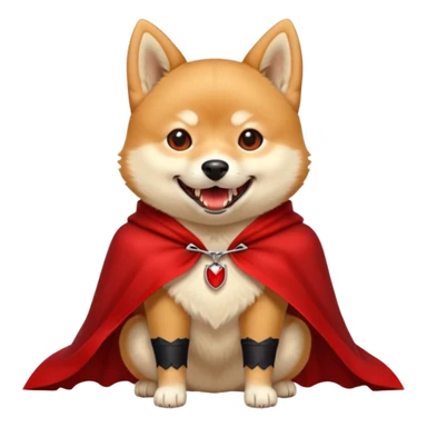 Shiba Vampire Dog in red collar cloak sticker