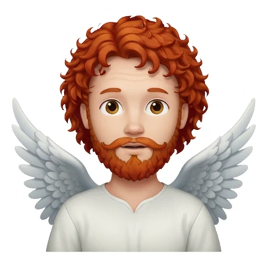 angel with red curly hair and red beard sticker
