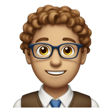 Chesnut hair blue eyes studious Jewish boy with glasses  sticker