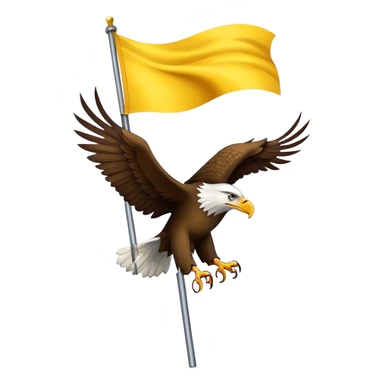 Yellow flag with an eagle sticker