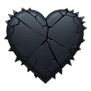 Corazón negro roto sticker