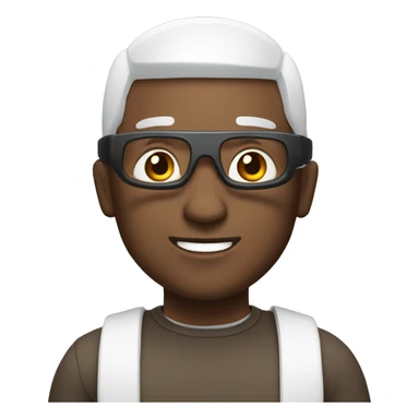 Bald brown man with VR and MacBook Pro sticker