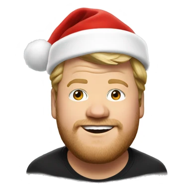 james corden with santa hat sticker